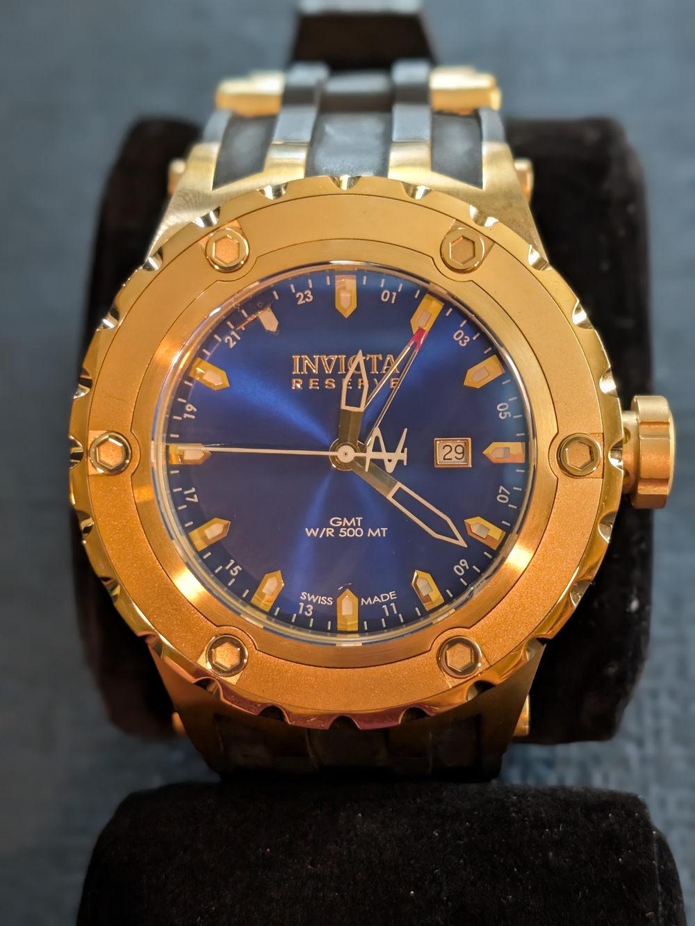 Invicta Subaqua Reserve Collection Gold-Tone and Blue Dial GMT Men's Watch